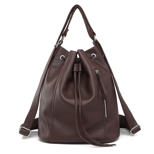 Casual Backpack Retro Women Backpack Drawstring Bag Bag Loose Sense Large Capacity Office Bag Women