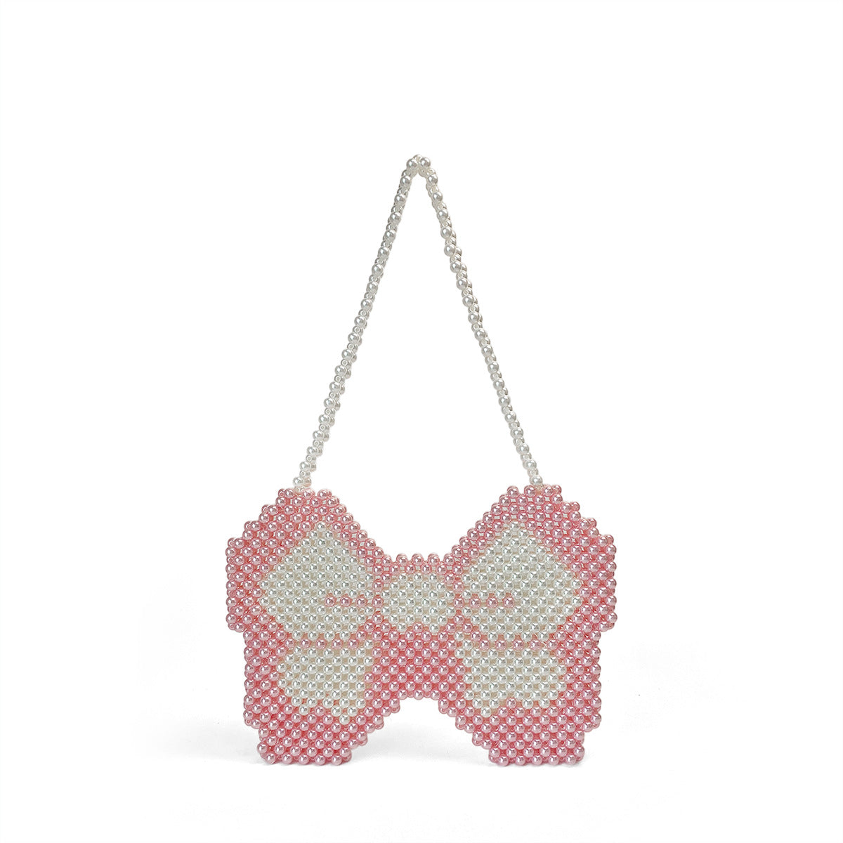Sweet Spicy Handmade Beaded Bag Butterfly Pink Mobile Phone Bag Heavy Industry Niche Underarm Bag Personalized Women