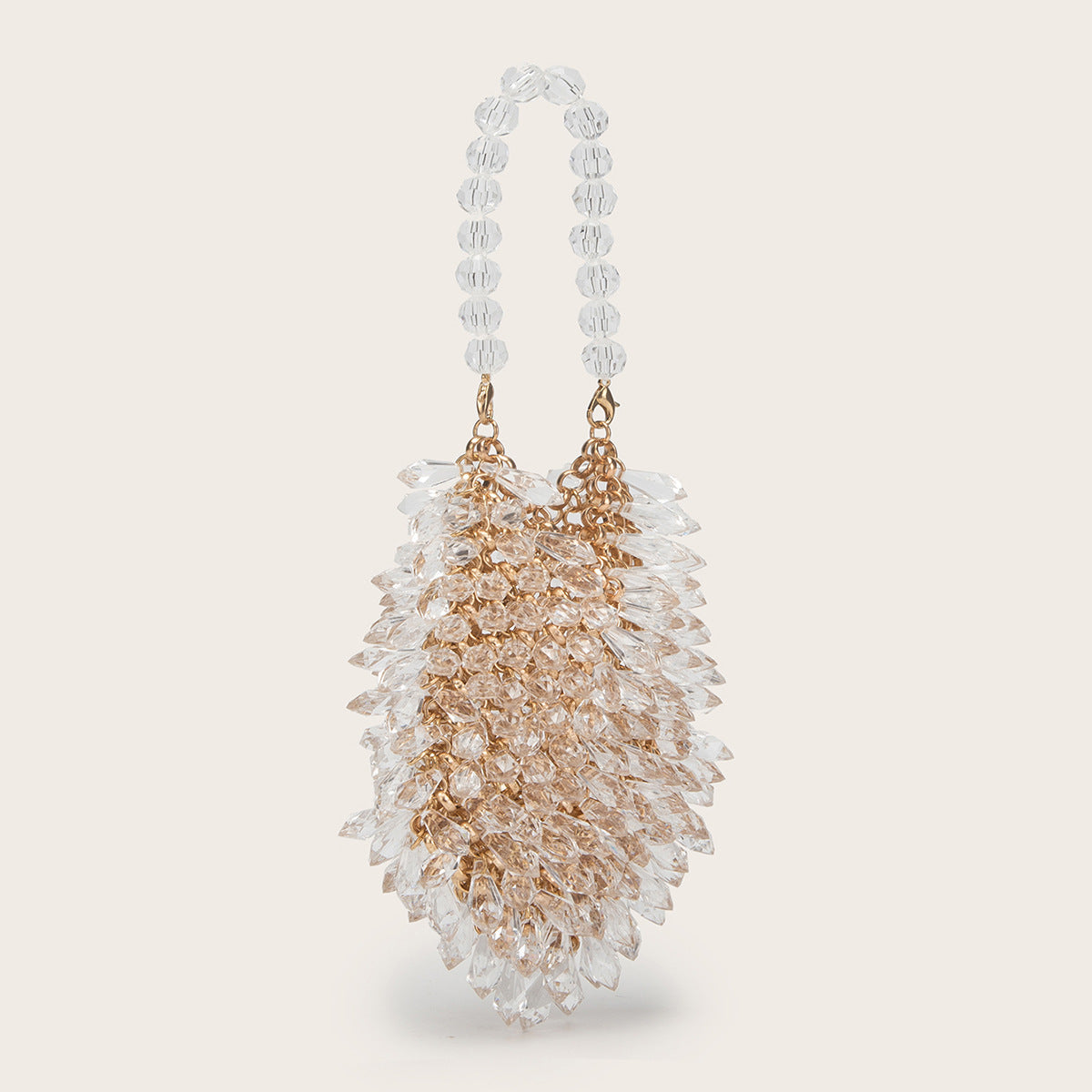 Niche Handmade Acrylic Solid Color Beads Women Portable Water Drop Bag High Sense Dinner Bag