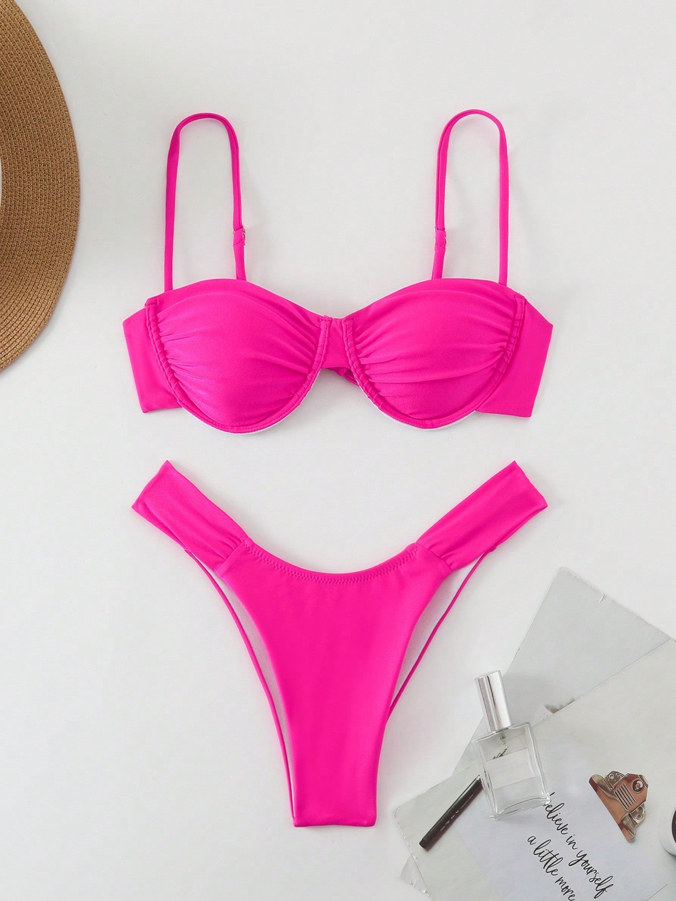 Bikini sexy solid color swimsuit women split swimsuit women bikini