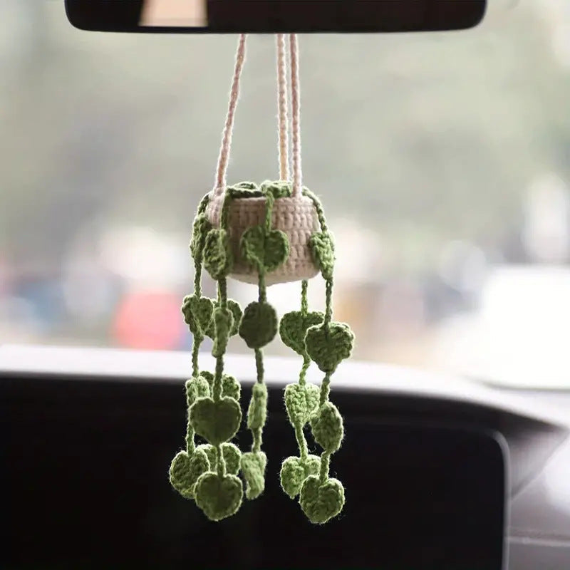 Car plant pendant Car decoration Rearview mirror pendant Creative wool in the car