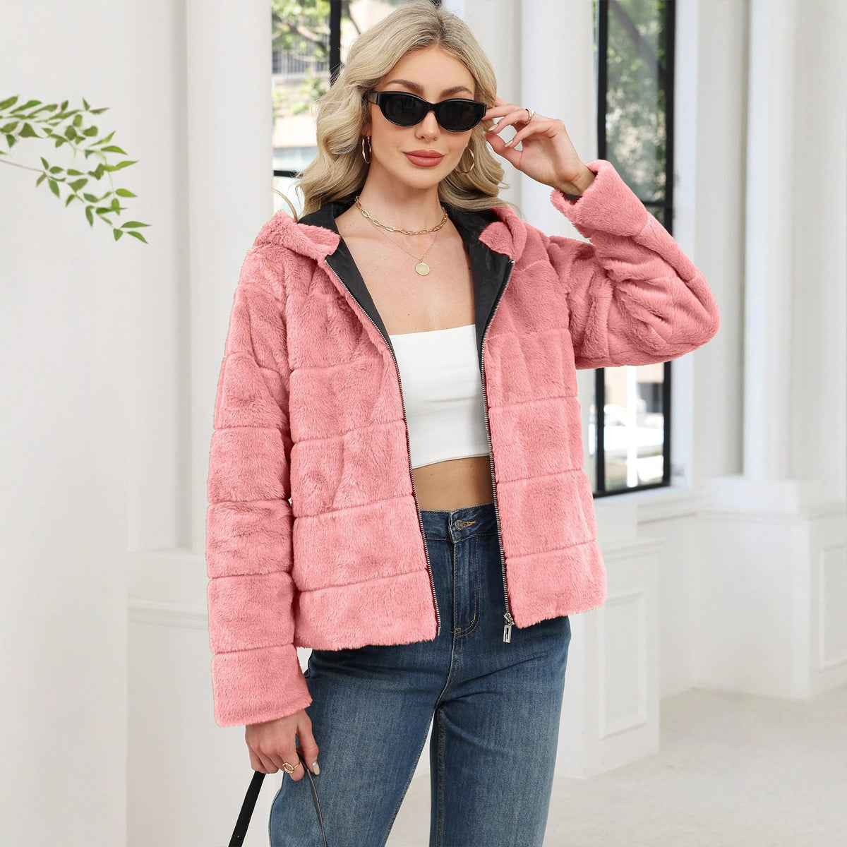Arrival Autumn Winter Warm Imitation Rabbit Fur Coat Women Faux Fur Jacket