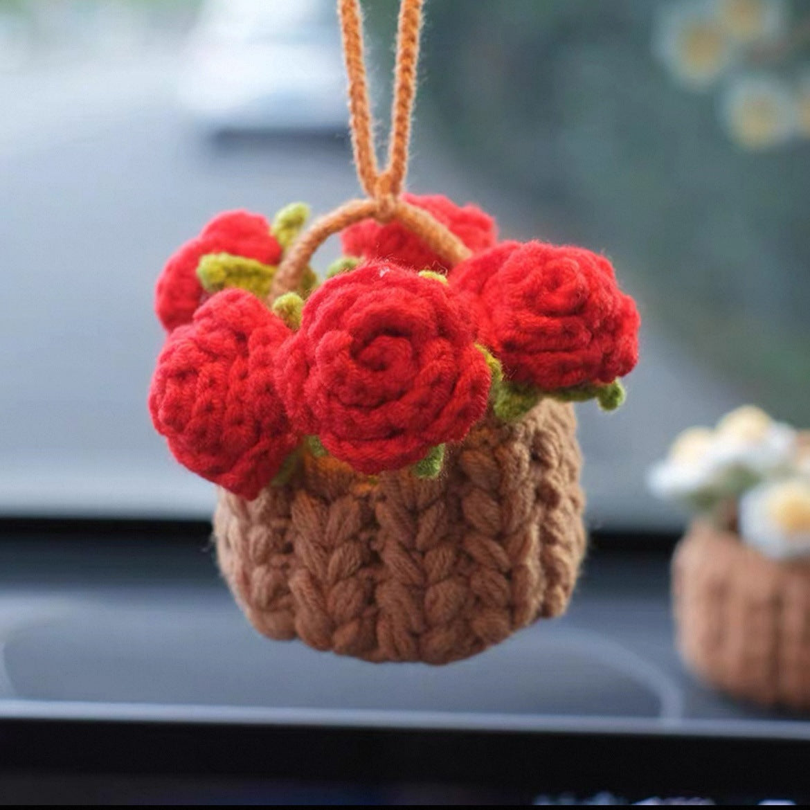 Car plant pendant Car decoration Rearview mirror pendant Creative wool in the car