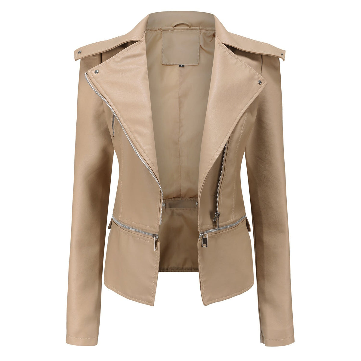 Women Clothing Size New Leather Coat Women Detachable Hem Spring Autumn Coat Women Fashion Casual Jacket