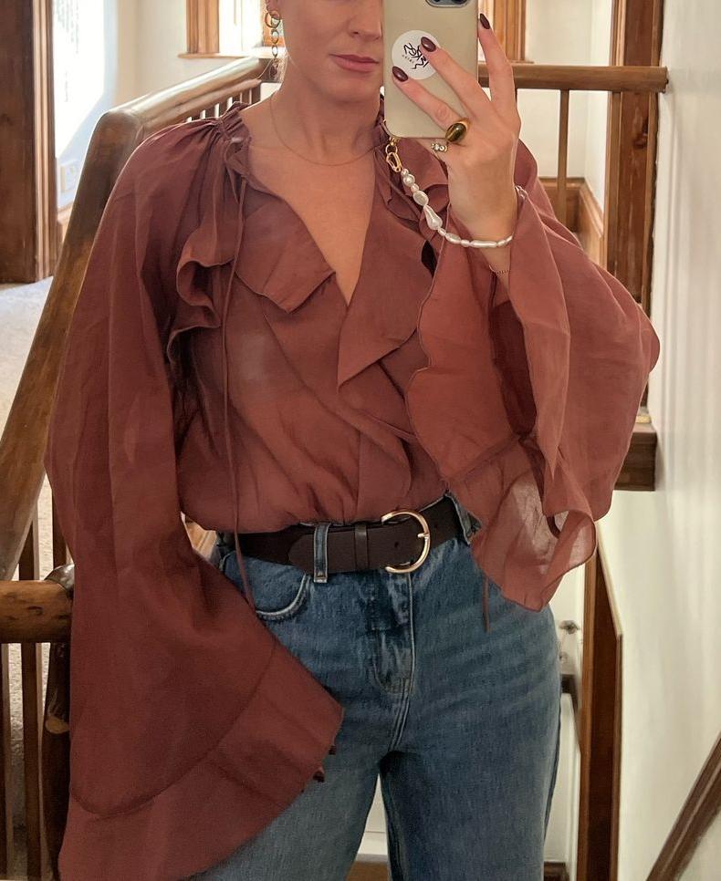 Summer Ruffled Tied Shirt Top Women