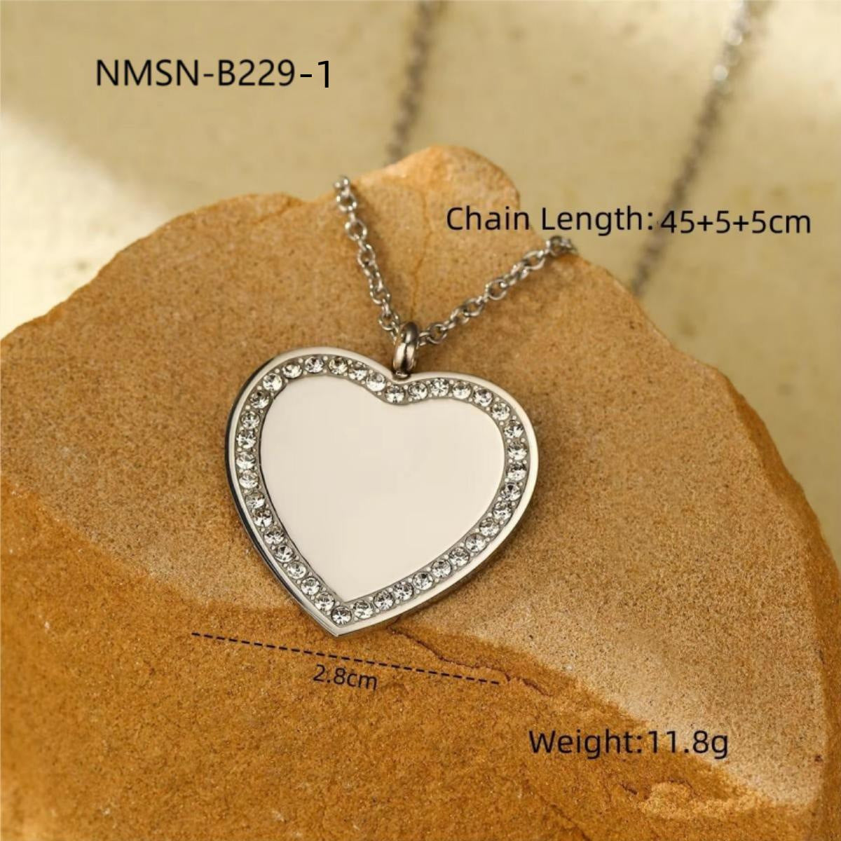Lettering Private Exclusive Stainless Steel Necklace Special Interest Inlaid Zircon Titanium Steel Embellished