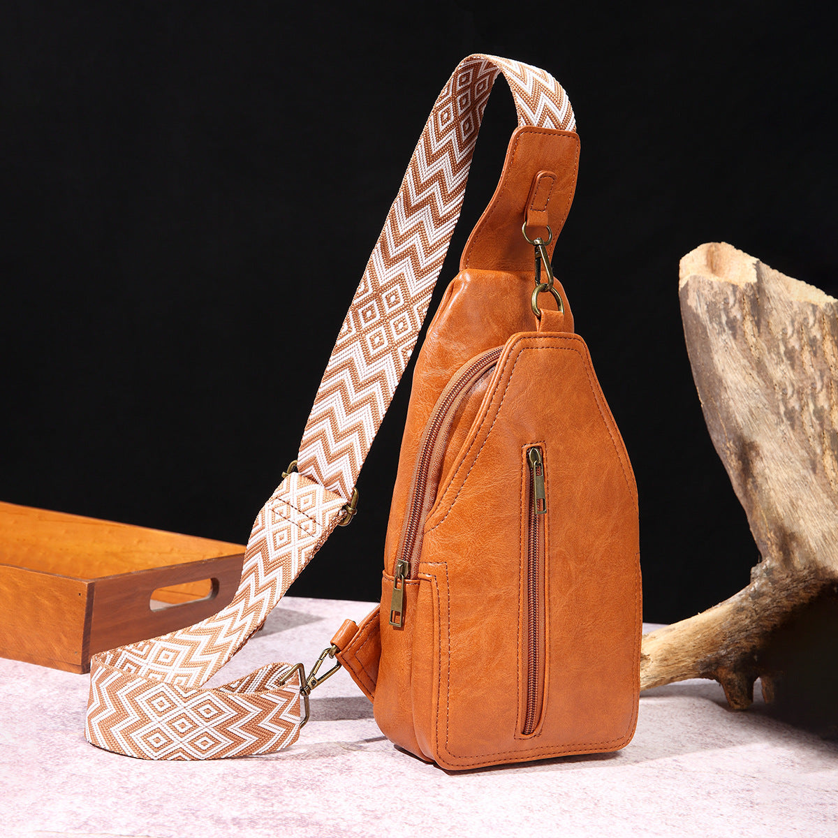 Retro Casual Chest Bag Solid Color Women Cross Body Bag Bohemian Waist Bag