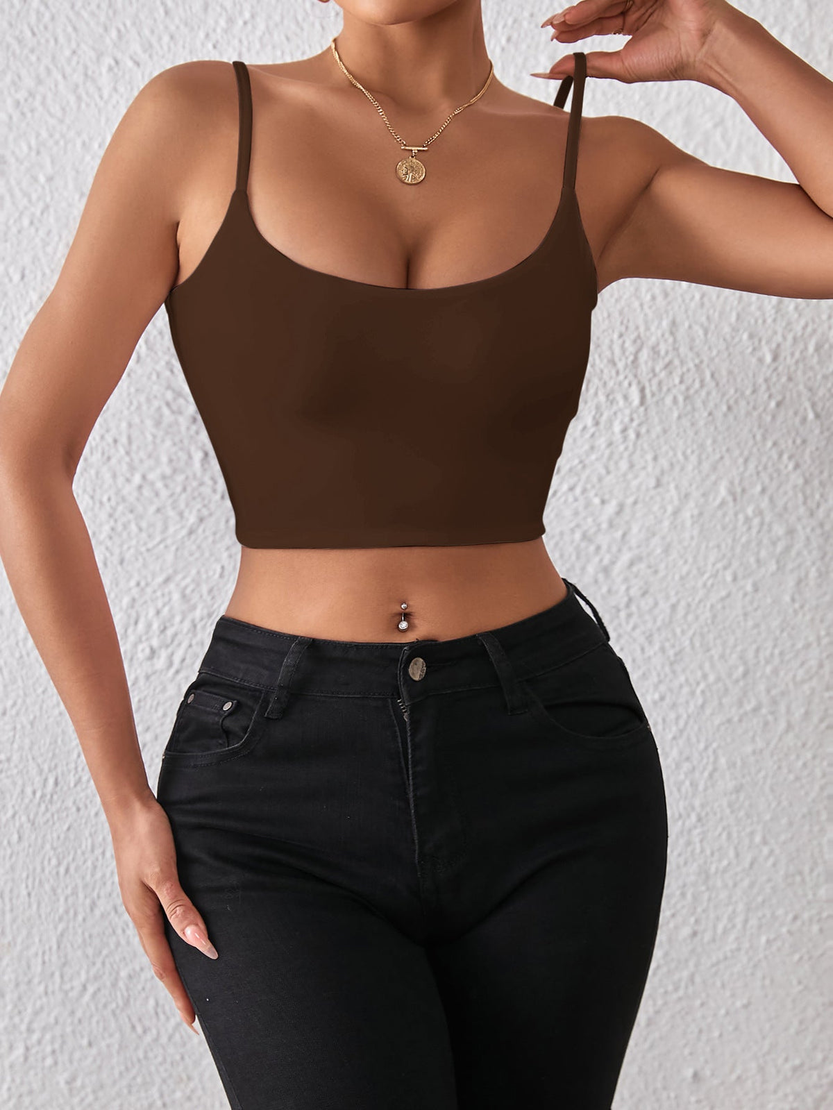 Women Clothing Spring Summer Sexy Crop Top Spaghetti Strap Vest Inner Match Women Outerwear Top