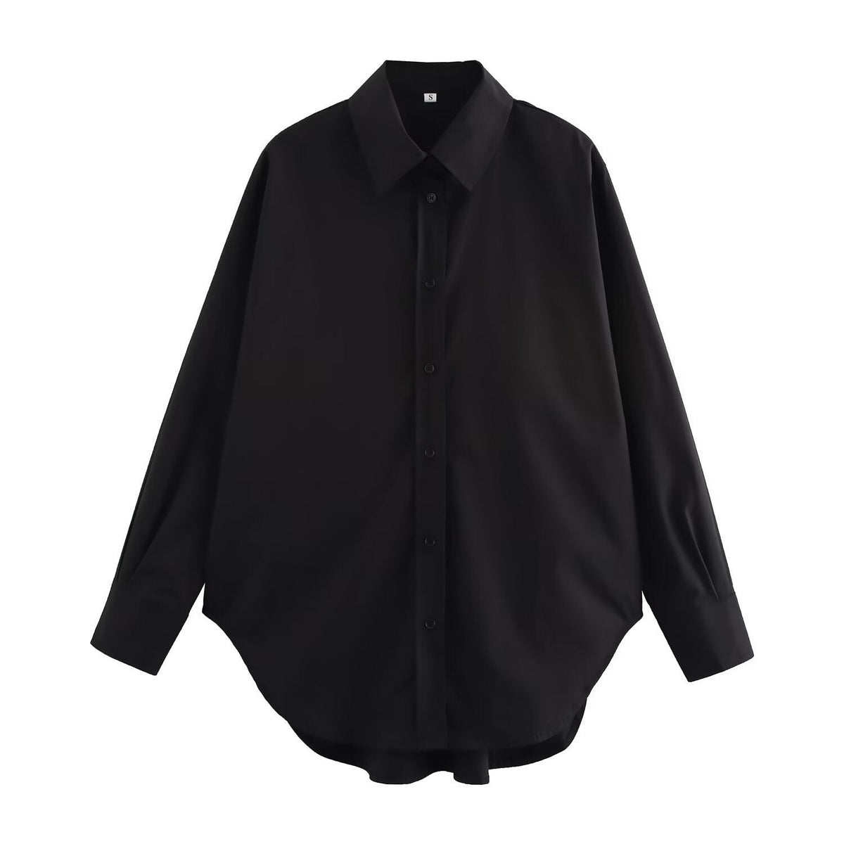 Loose Casual Long Shirt Spring Summer Long Sleeve Collared Single Breasted Women Top