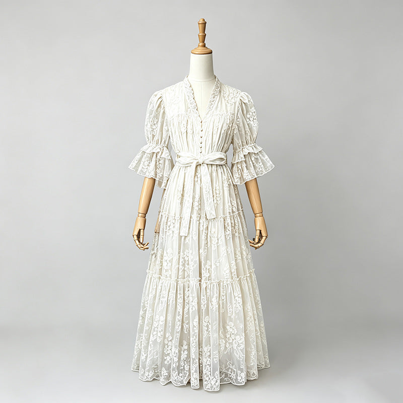 Artistic Retro Affordable Luxury Maxi Dress Summer Elegant Embroidered Loose High End Dress Women