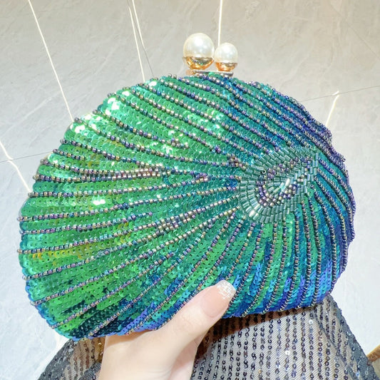 Elegant Retro Craft Beaded Evening Bag – Stylish Clutch Purse for Prom, Party, and Special Occasions