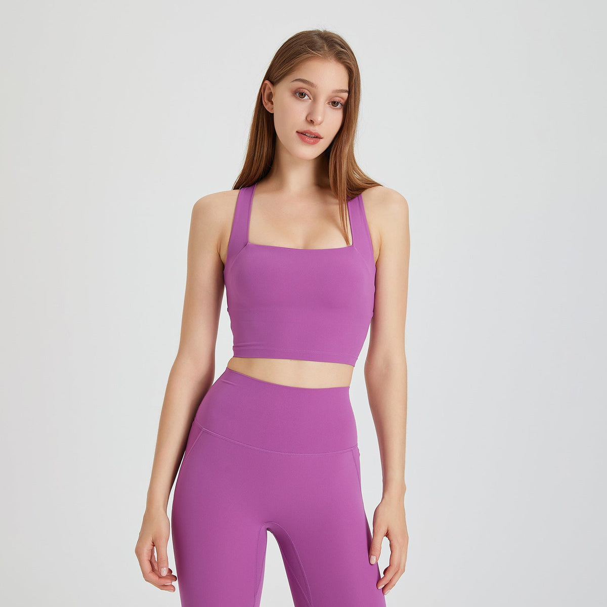 Nude Feel Seamless Shockproof Sports Underwear Women Beauty Back Cross Vest Running Push up Yoga Workout Bra