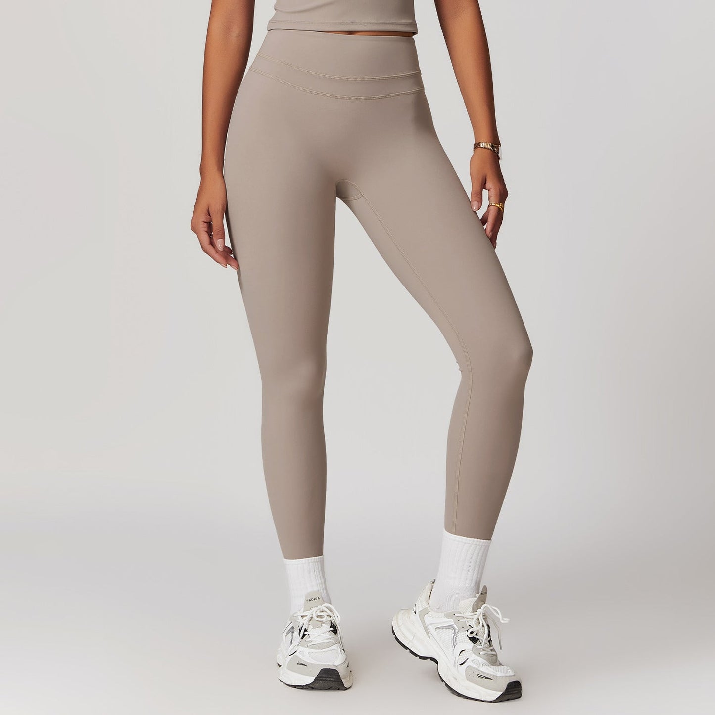 Sollinarry Brushed Tight High Waist Yoga Pants Belly Contracting Hip Raise Fitness Pants Outdoor Running Outerwear Sports Trousers