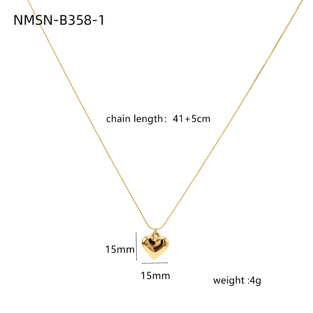 Three Dimensional Peach Heart Necklace Solid Love Heart Simplicity Dignified Embellished Clavicle Necklace Accessories