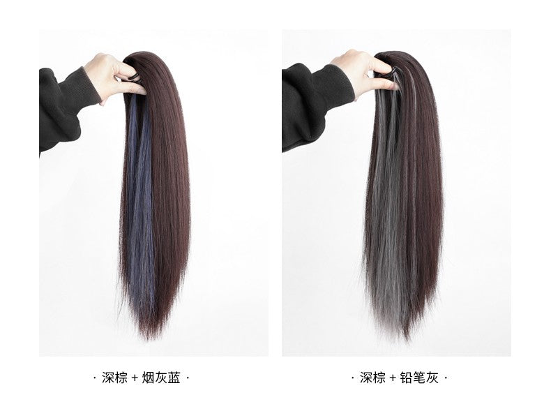 Seamless Red High Ponytail Braid | Mid-Length Synthetic Hair Extension