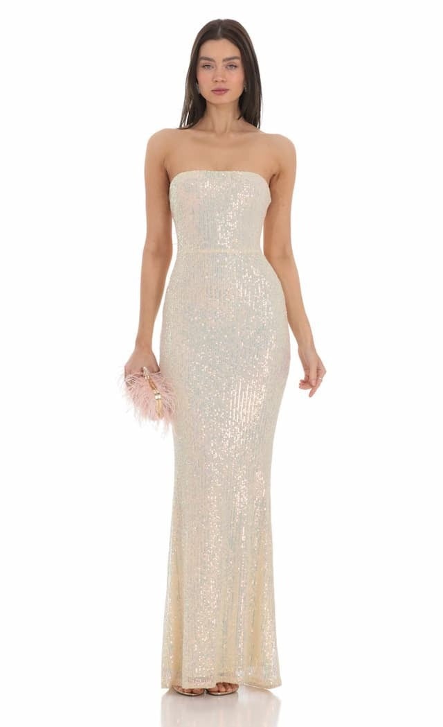 Fishtail Dress Bow Sequined Sexy Nightclub Dress