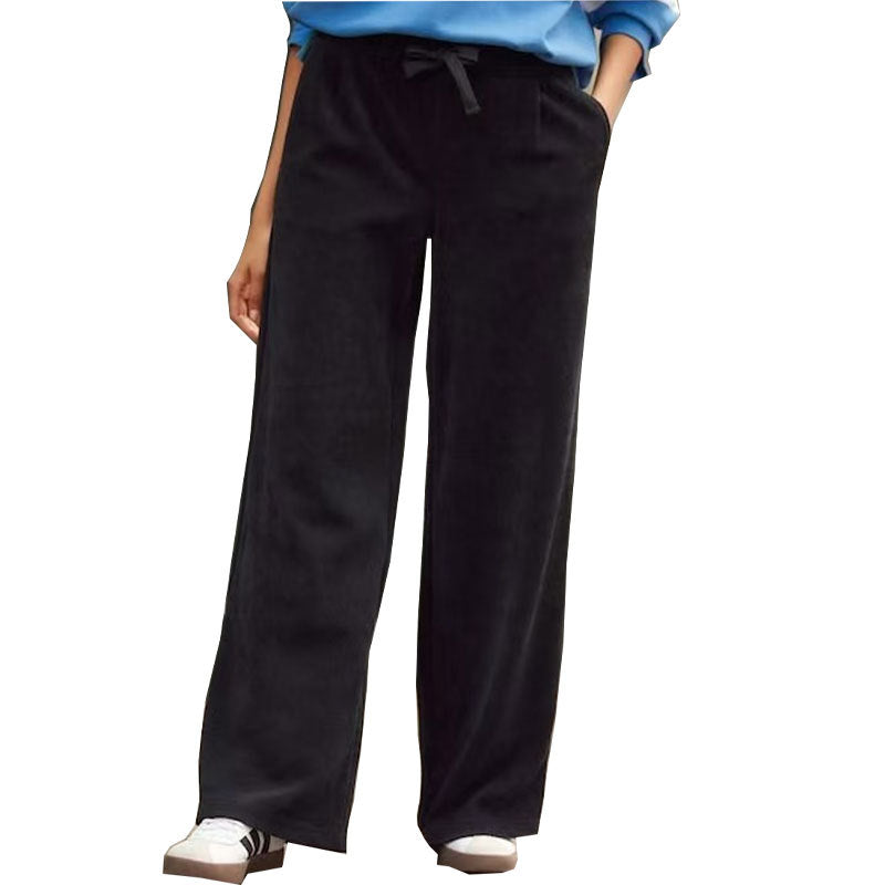 Women Solid Color Wide Casual Pants