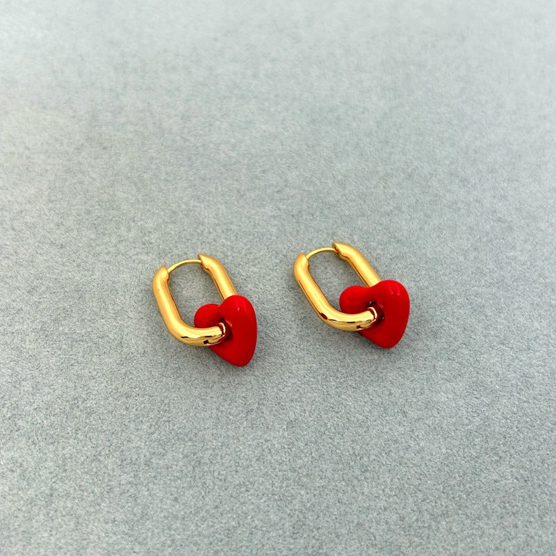 Summer Simple High Grade Love Shape Necklace Ear Clip Women