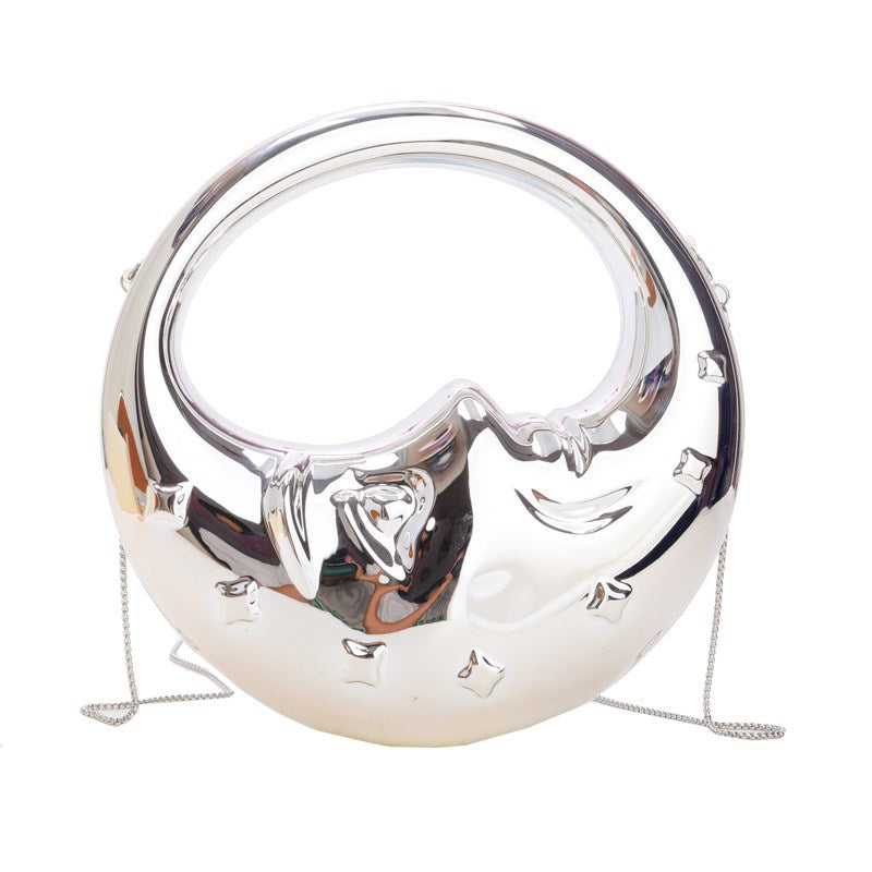 Acrylic Moon Shaped Bag, Women Shoulder Evening Bag, Evening Purse, Evening Bags for Women Formal, Clutch Purse