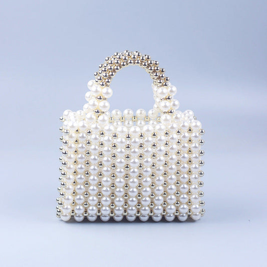 14cm Pearl Stitching 8cm Acrylic Beads Handmade Beaded DIY Women Handbag