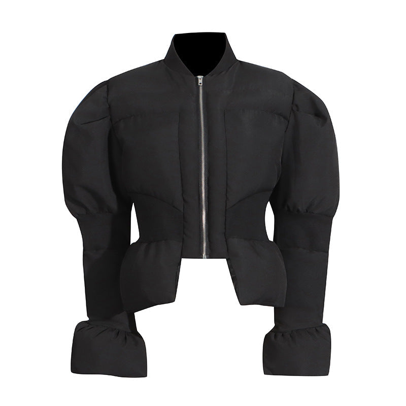 Coat for Women Autumn Comfort Casual All Match Waist Tight Slimming Stand Collar Short Cotton Jacket