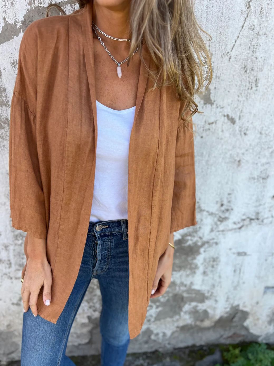 Autumn Winter Cardigan Solid Color Casual Loose Pockets Top Women