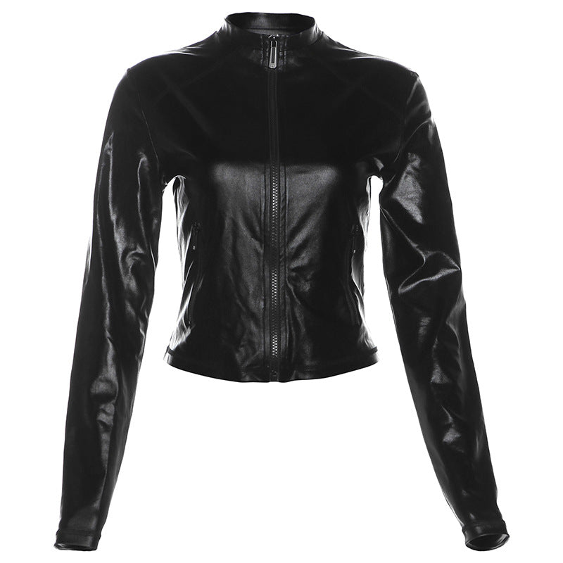Autumn Winter Women Clothing Personality Street Long Sleeved Zipper Top Slim Sheath Bell Bottom Pants