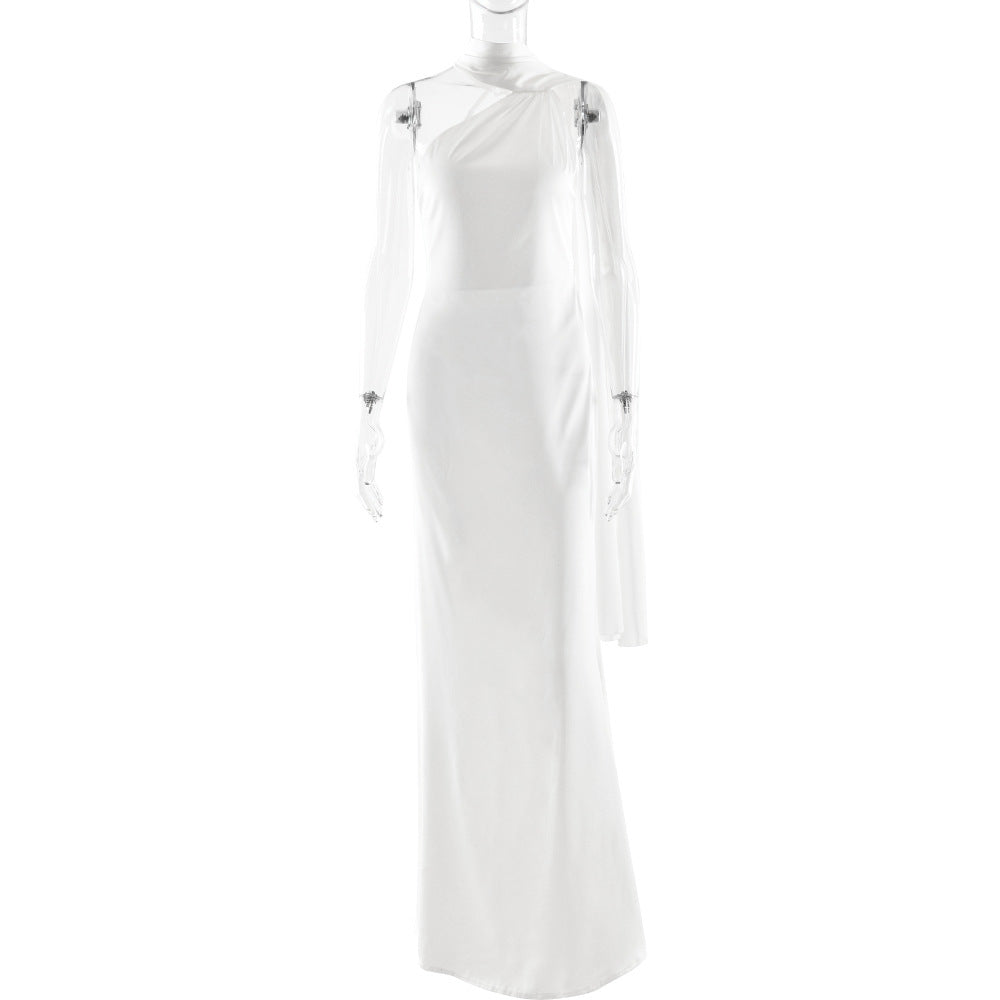 Elegant Women Ribbon Dress Fashionable Sexy Backless Slim Dress