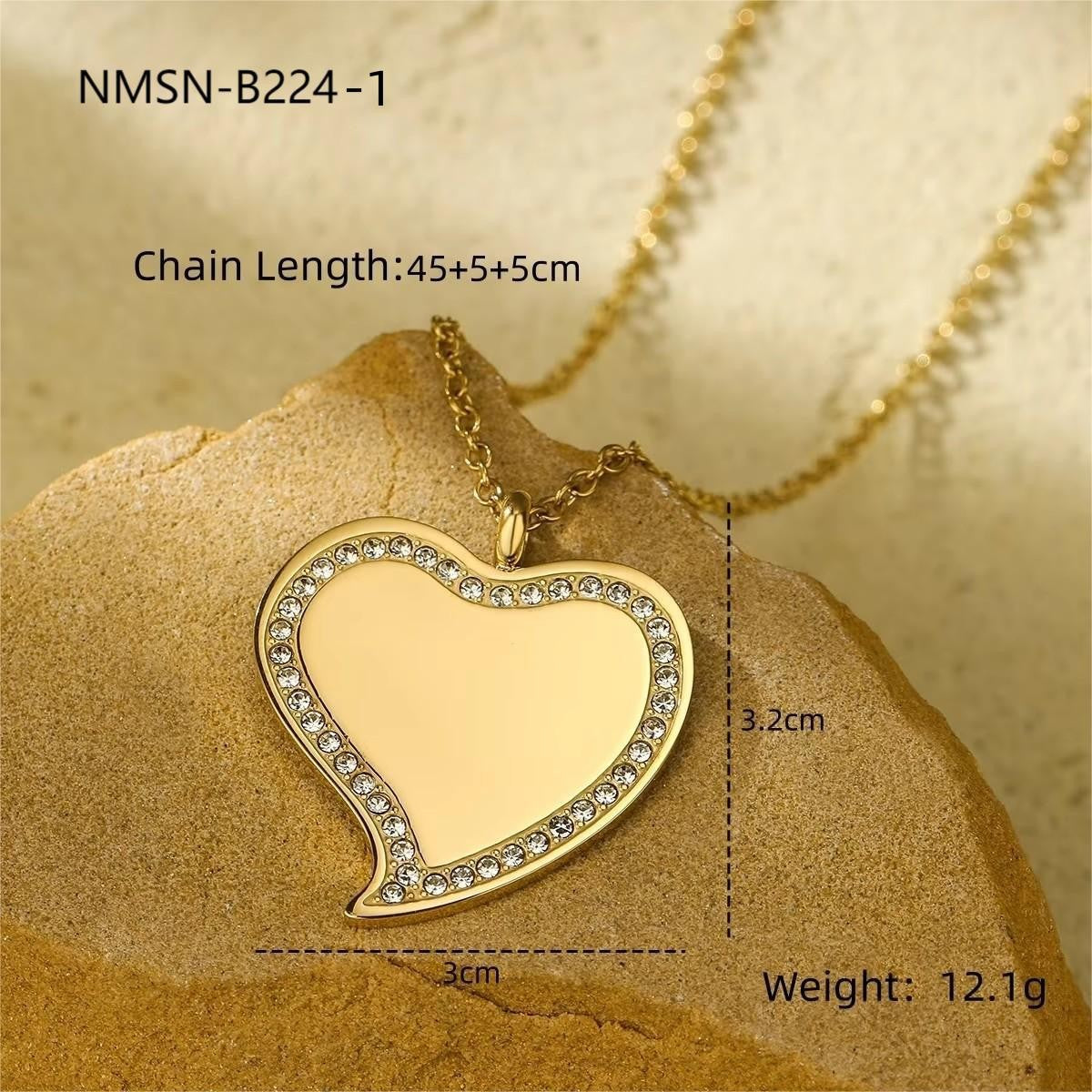 Private Exclusive Stainless Steel Necklace Unisex Vacuum Plating 18K Gold Titanium Steel Embellished