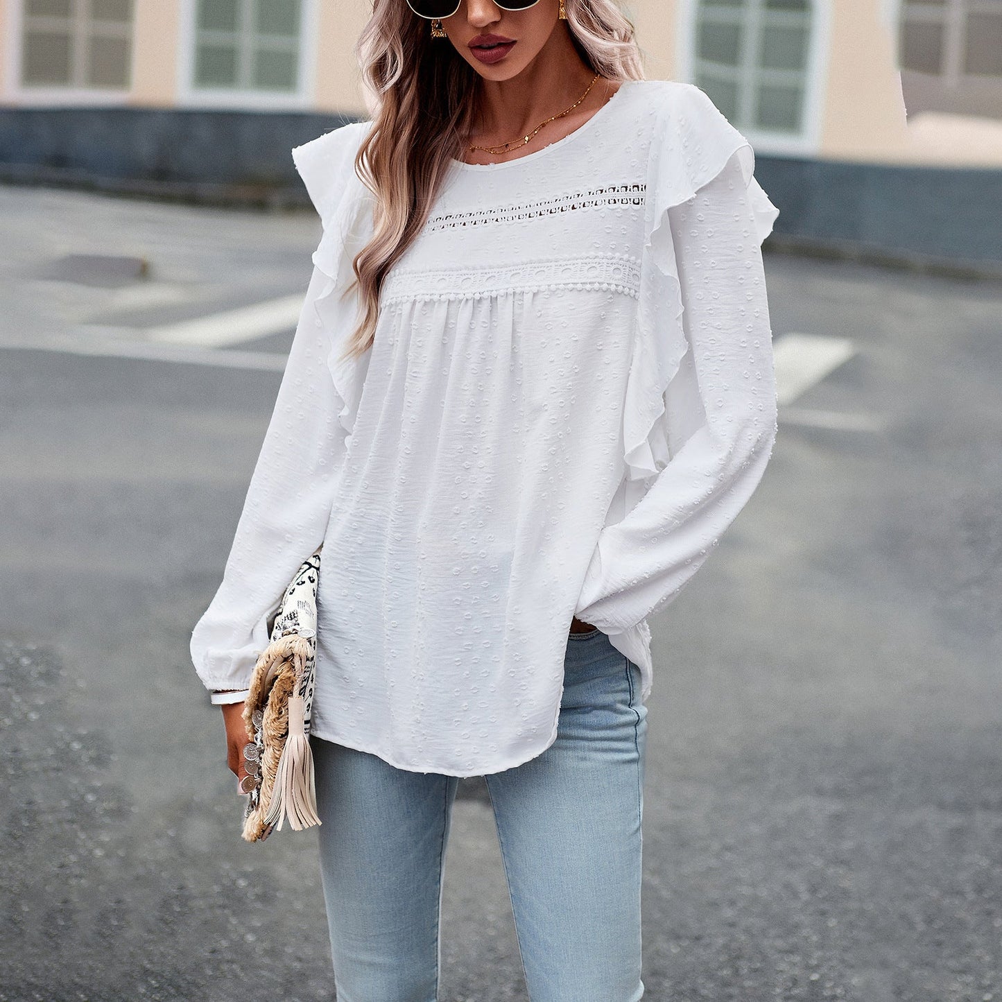 Design Solid Color Shirt Women Autumn Winter Casual Long Sleeve Top