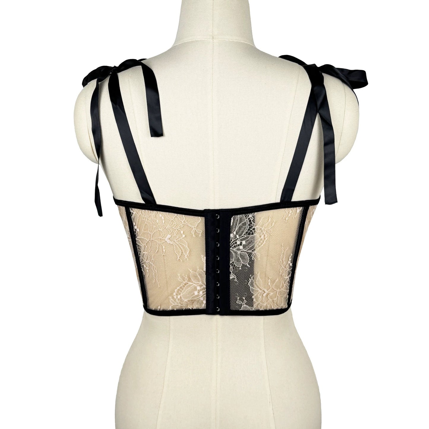 Lace Bow Boning Corset Bra Sexy Slimming Fish Hanging Tube Top Women Short Camisole Strap