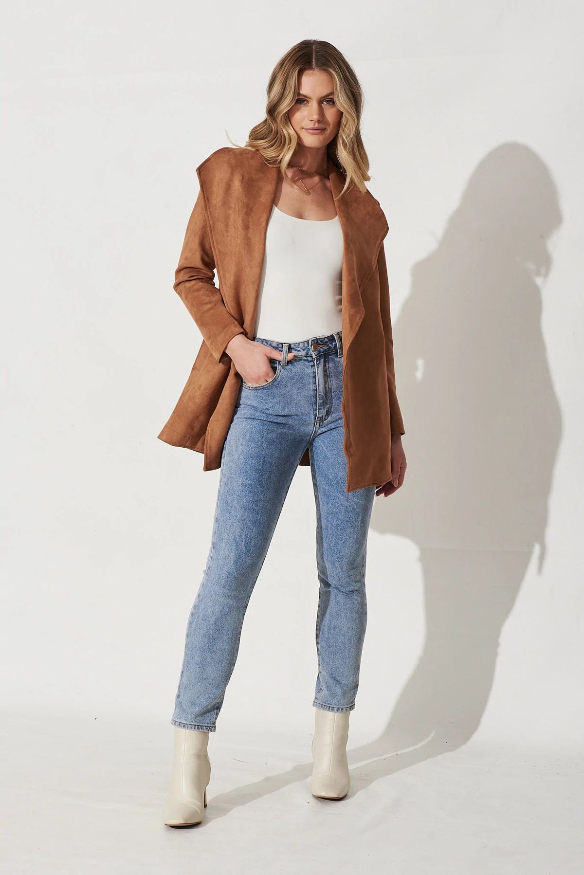 Women Clothing Autumn Winter Solid Color Large Collared Suede Long Sleeve Coat Outerwear