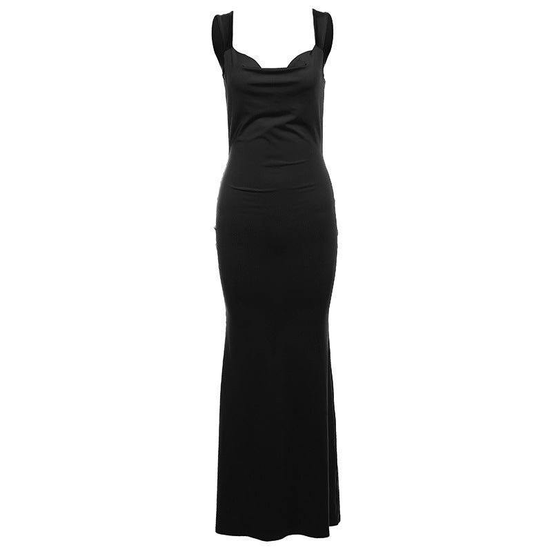 Spring Women Clothing Suspenders Sexy Backless Bow Slim Sheath Dress Women
