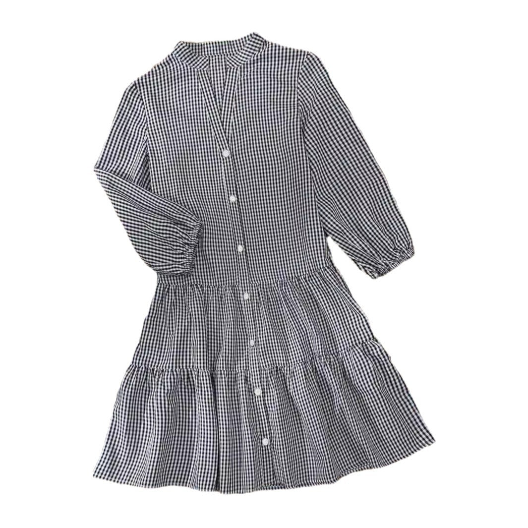 Loose plaid dress, women's clothing