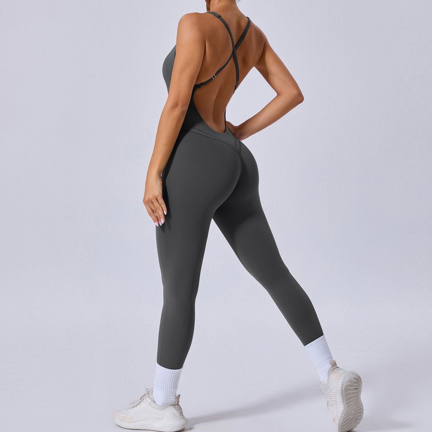 Autumn Sand Cross Beauty Back Exercise Yoga Bodysuit Adjustable Shoulder Strap Hip Lifting One Piece Yoga Clothes