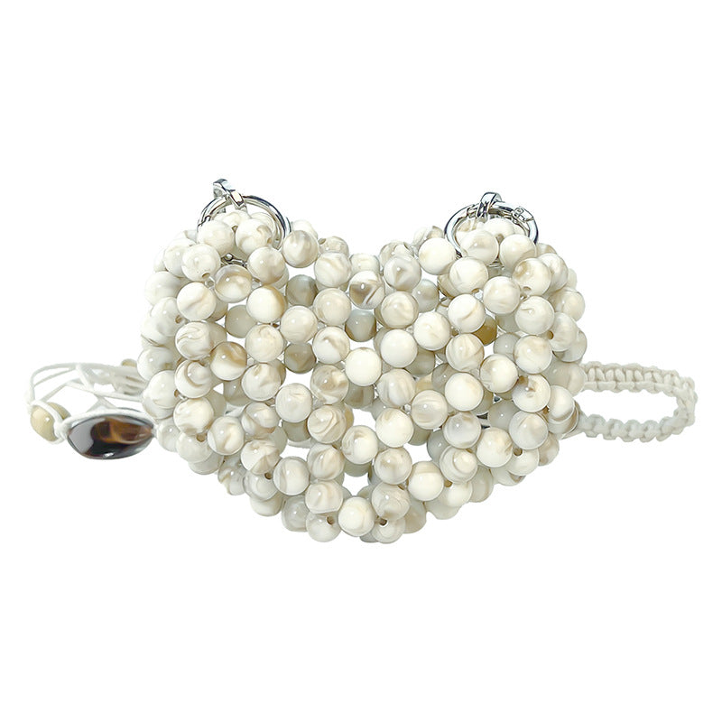 Mini Love Handmade Beaded All Match Hanging Chain Bag Ornaments Niche Girls One Shoulder Crossbody Bag