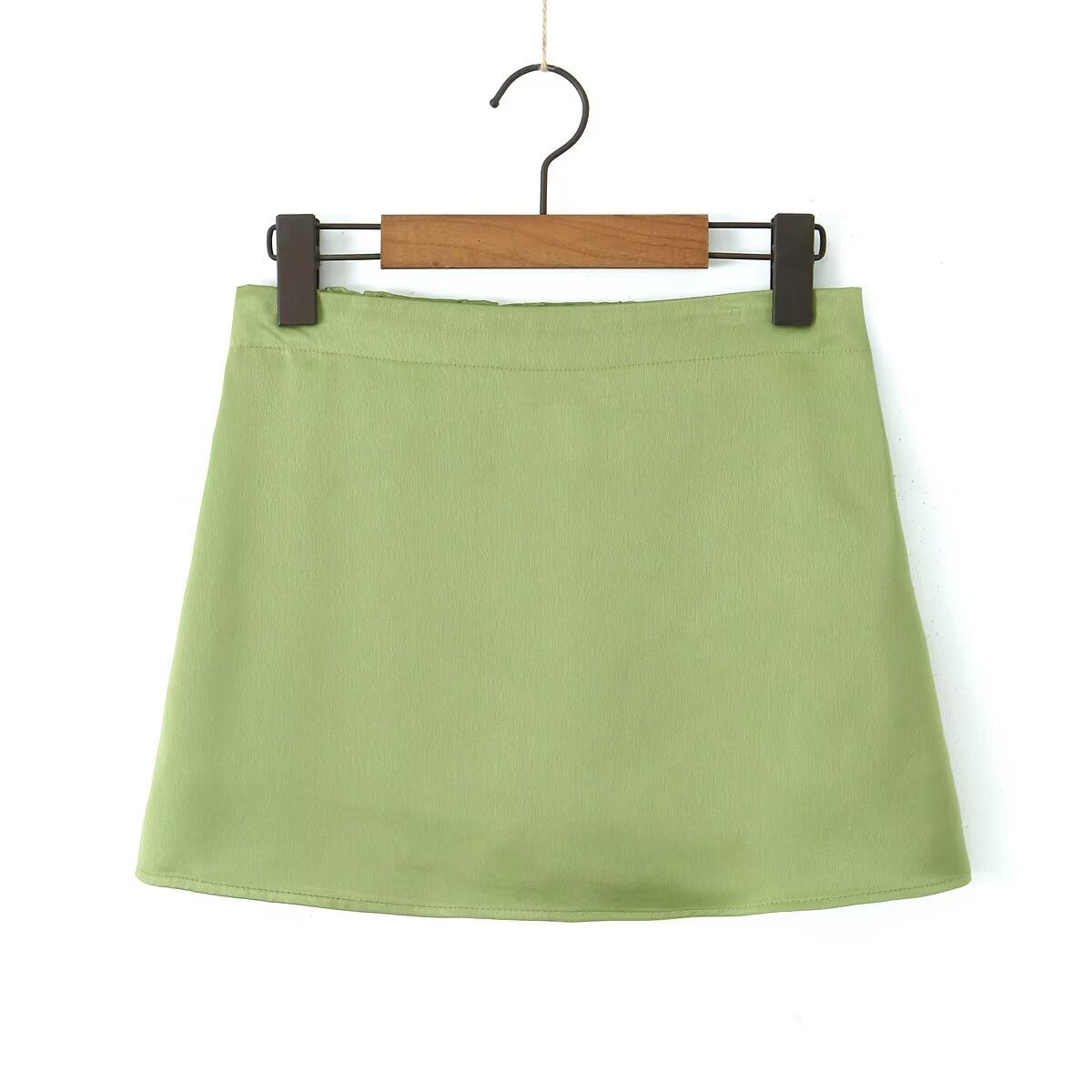 Spring Summer Women Semi Elastic Waist Classic Vacation Slimming Anti-Emptied Skirt
