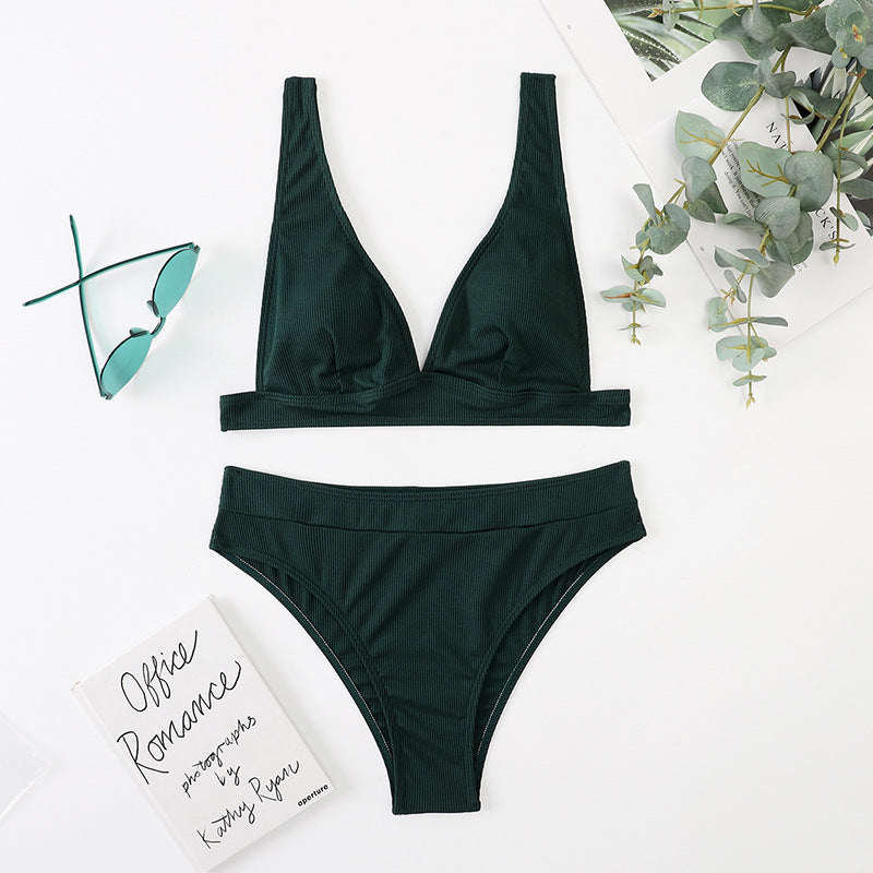 High Waist Bikini Swimsuit Sexy Split Bikini