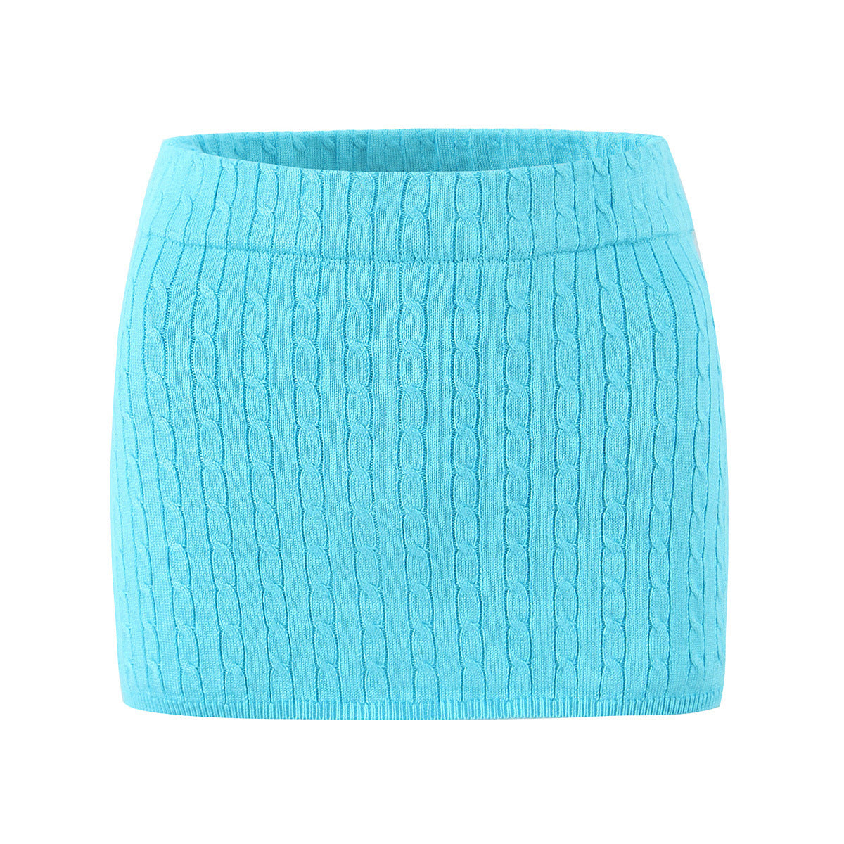 Solid Color Slim Fit Knit Short Skirt for Women Autumn Sexy Casual All Match High Waist Tight Sheath Skirt