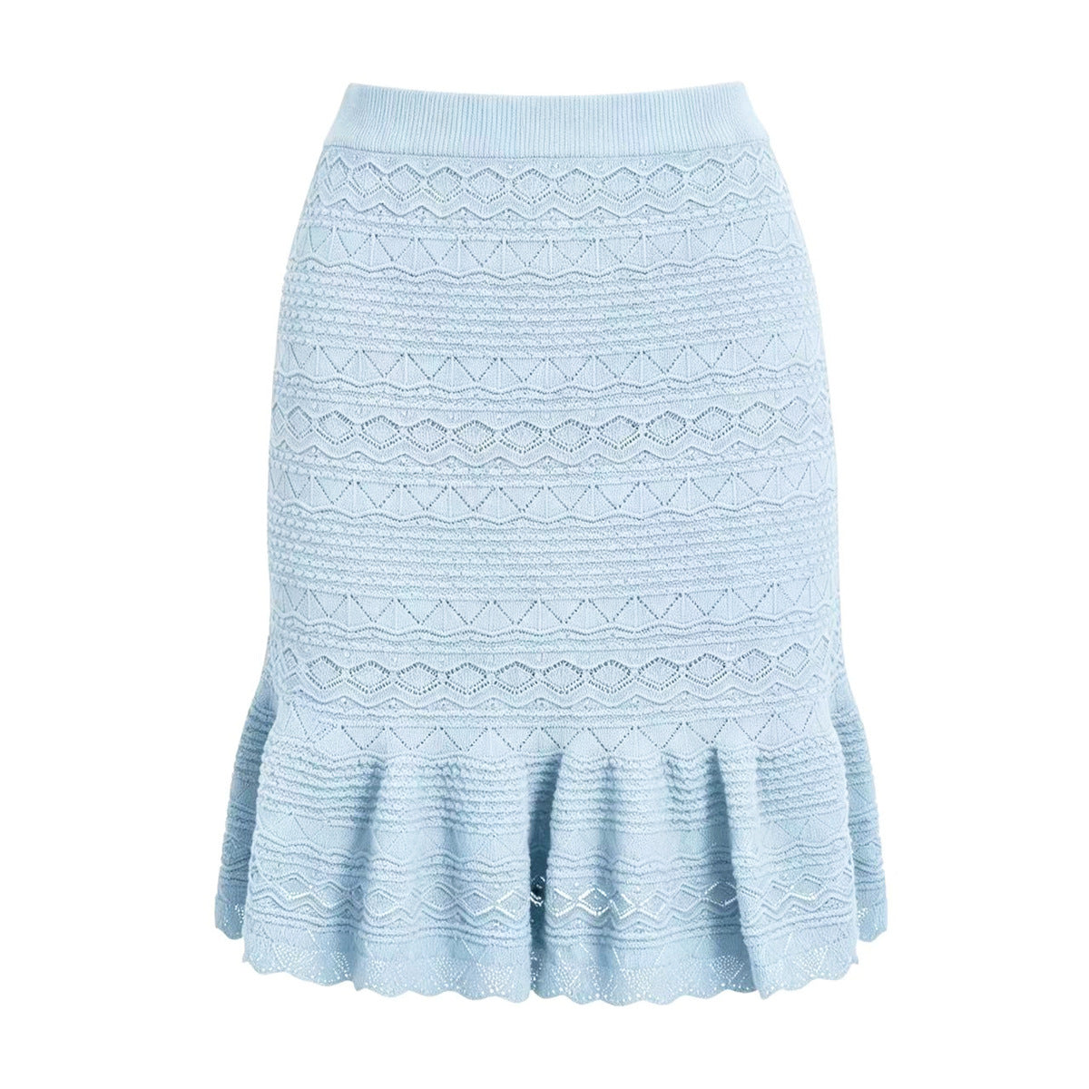 Summer Trending Knitted Women Sleeveless Shirt Skirt Two Piece Sets
