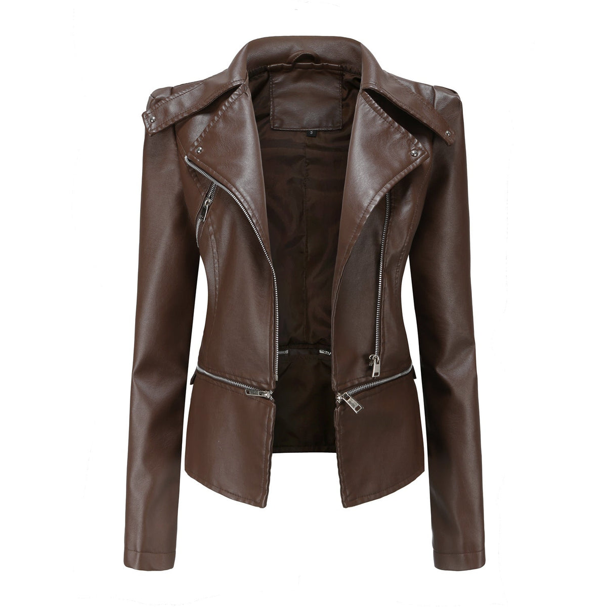Women Clothing Size New Leather Coat Women Detachable Hem Spring Autumn Coat Women Fashion Casual Jacket