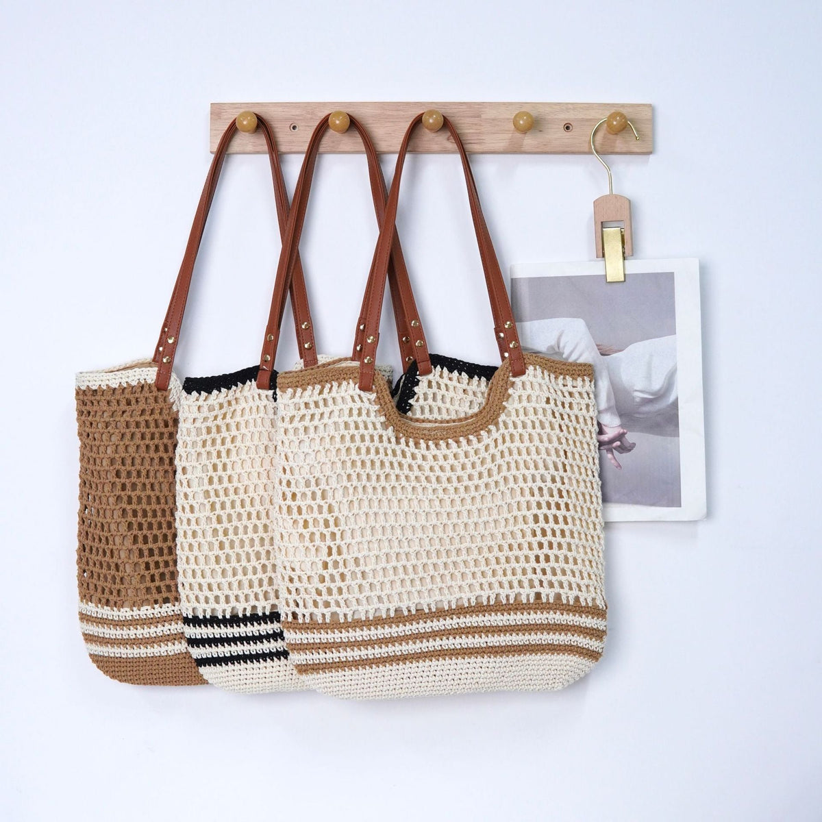 Vacation Shoulder Tote – Bohemian Hollow-Out Woven Bag, Large Beach Purse, Versatile Casual Carryall
