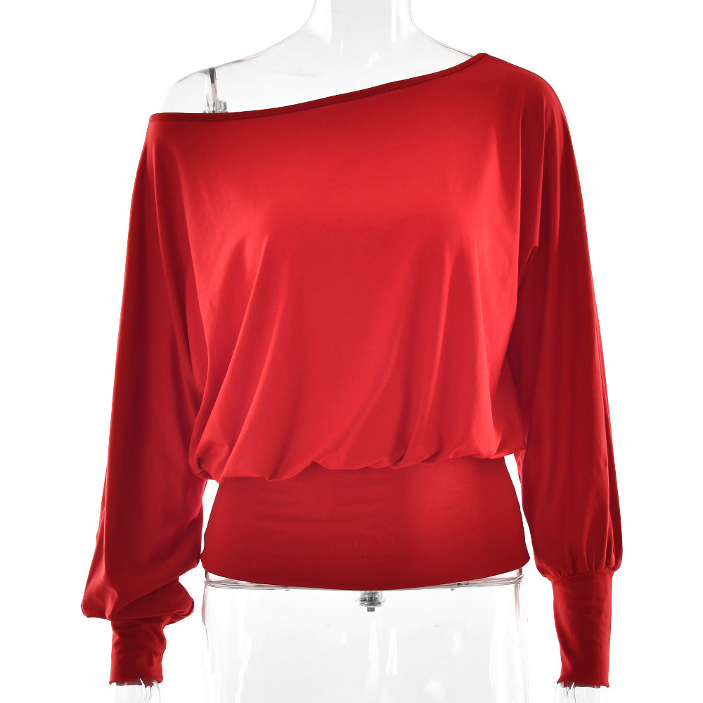 Minimalist Women Long Sleeve Shirt Sexy Sexy Waist Slimming T shirt