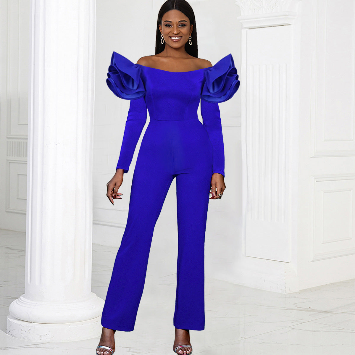 Autumn off Shoulder Elegant Jumpsuit Office Long Sleeve Women Jumpsuits