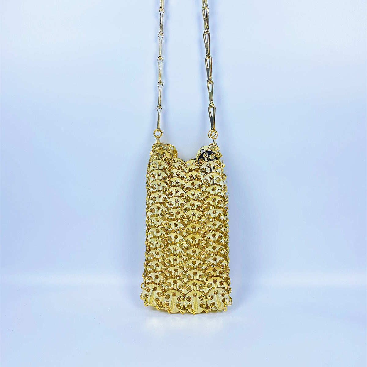 Metal Gold Sequ DIY Handmade Mobile Phone Lipstick Messenger Bag Niche Bag Women