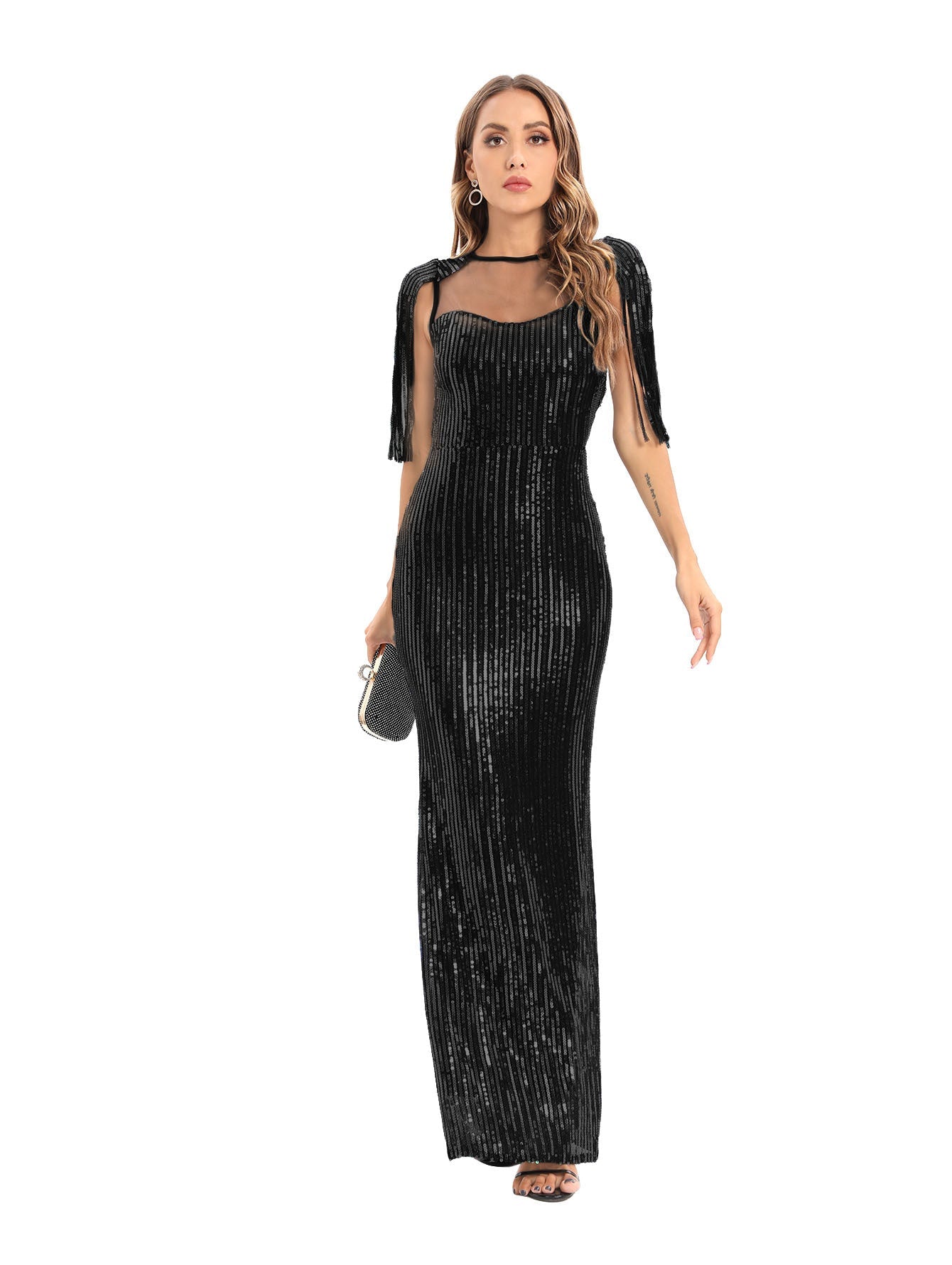 Sexy Retro Green Dress Women Clothing Party Evening Dress