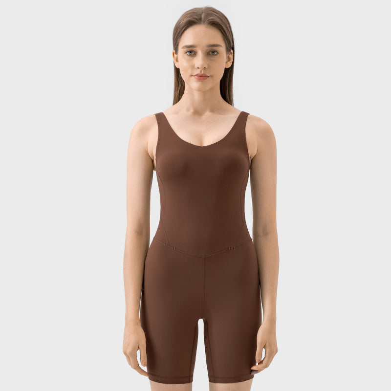 Evrlue Double 6 Body Shaping Slim Looking Jumpsuit Women Belly Contracting Hip Lifting Yoga Pilates One Piece