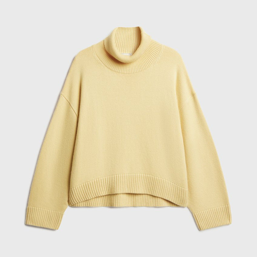 Knitted Women Autumn Winter Women Clothing Wind Loose High Collar Sweater Short
