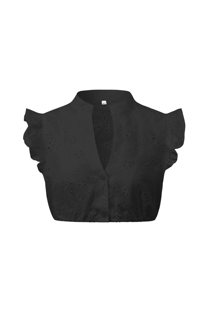 Women Summer Solid Short White Shirt