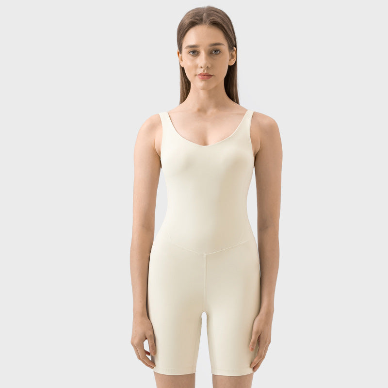 Evrlue Double 6 Body Shaping Slim Looking Jumpsuit Women Belly Contracting Hip Lifting Yoga Pilates One Piece